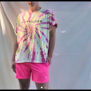 MissGuided Co Ord Tie Dye Pink and Yellow Set